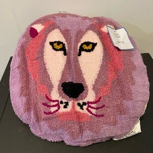 Purple Lion Face Throw Pillow